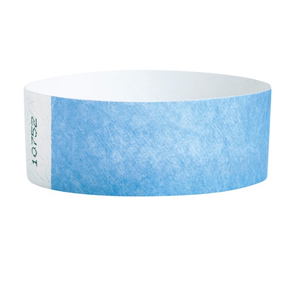 Wristband - Tyvek - Adult Blank 1" x 10" Blue